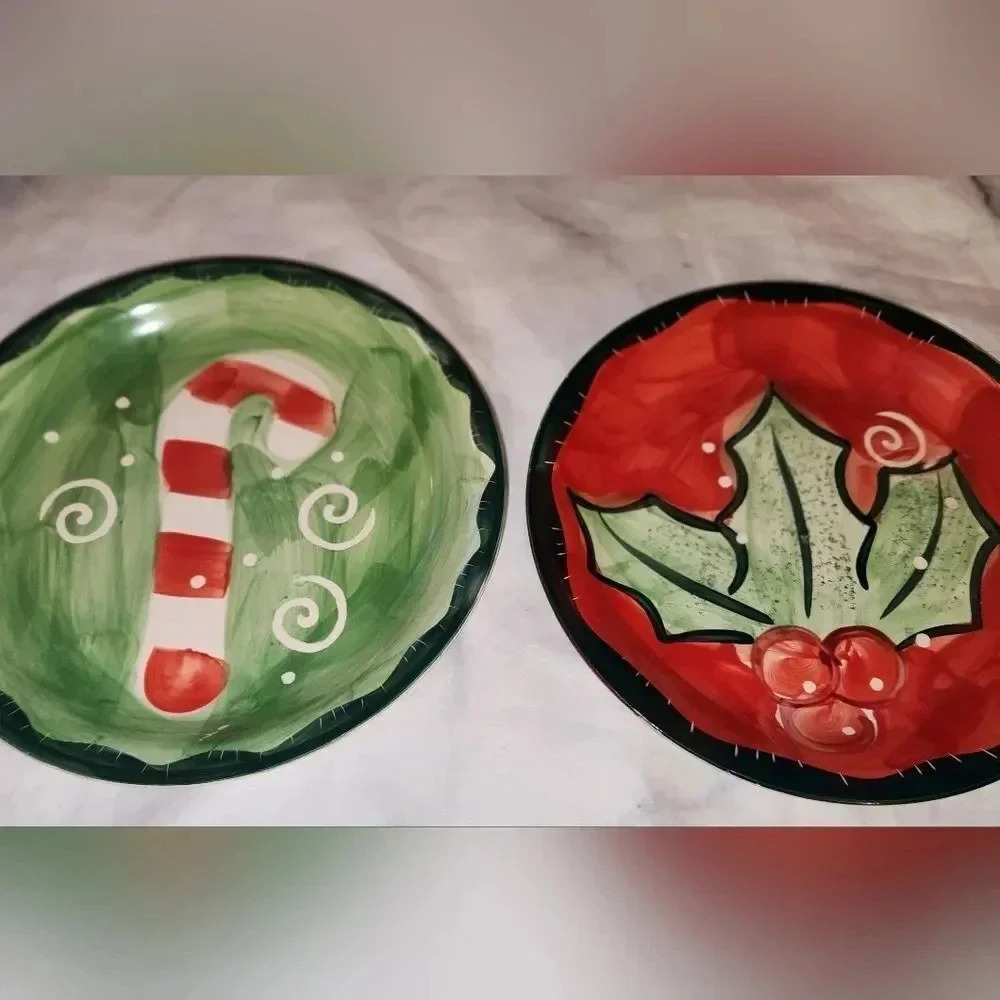 A pair of‎ Chritmas-holiday Ceramic Plates